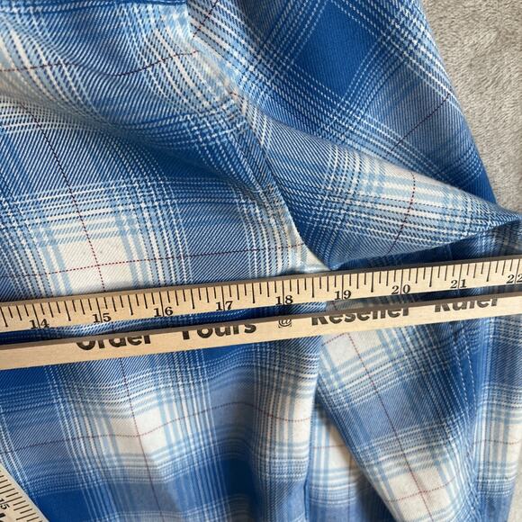 Dixxon Flannel Shirt Men's Extra Small Blue Plaid Dave Winfield Pearl Snap Jays - Picture 8 of 9